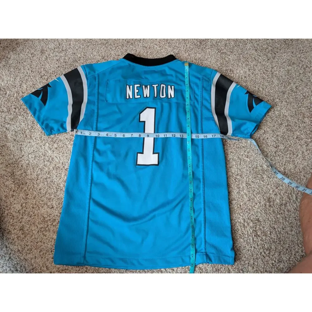 Nike Cam Newton Carolina Panthers Youth Large 14-16 Blue Football Jersey NFL #1